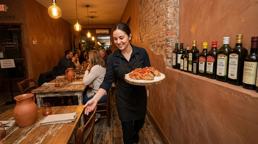 A charming rustic Italian restaurant in North Carolina, highlighting our reliable food distribution services for local hospitality businesses.