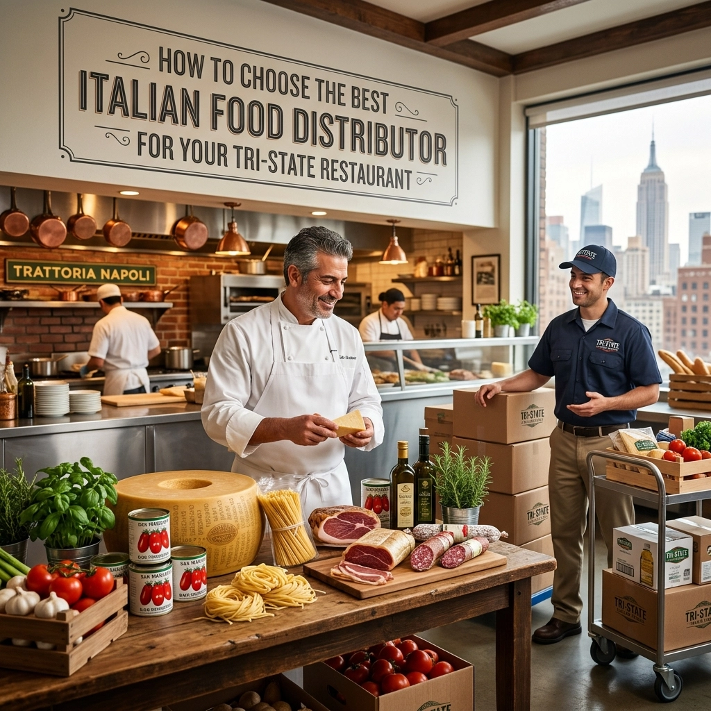 Authentic Italian food distributor delivering wholesale Italian food to Tri-State restaurants in NJ and NY.